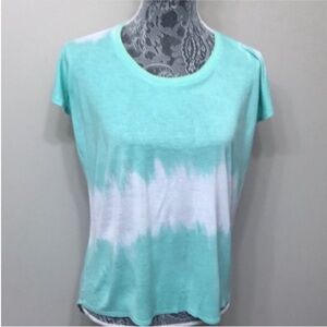 Chloe K Women’s Tie Dye Mint Green White Short Sleeve Tee Size XS